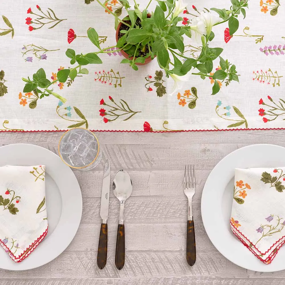 Botanical Garden Linen Table Runner