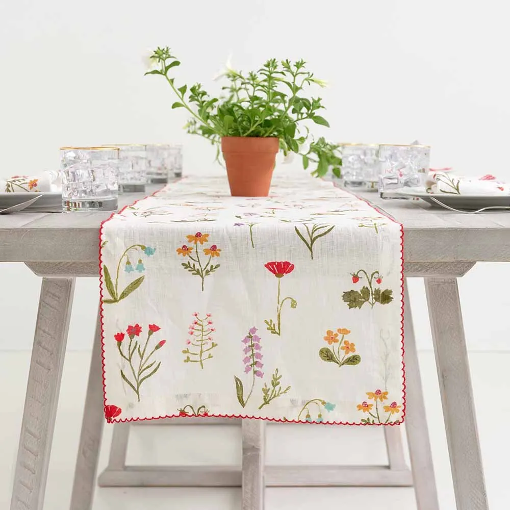 Botanical Garden Linen Table Runner