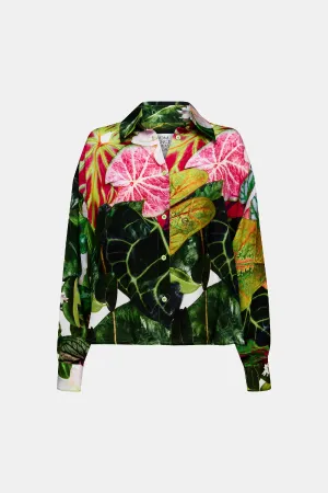 botanical print blouse