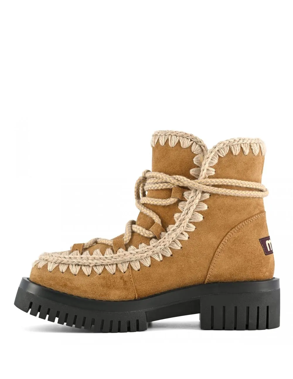 Botas MOU Skimo Combat Scoubidou Lace Marrones Mujer