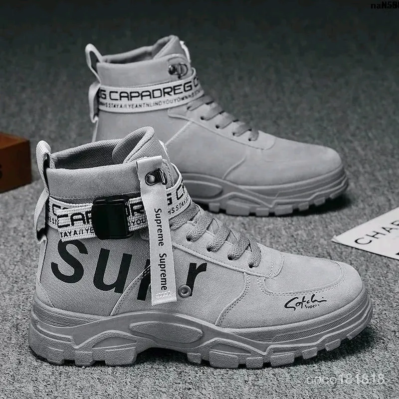 Botas Supreme de Gamuza en Gris, Negro y Beige alta calidad