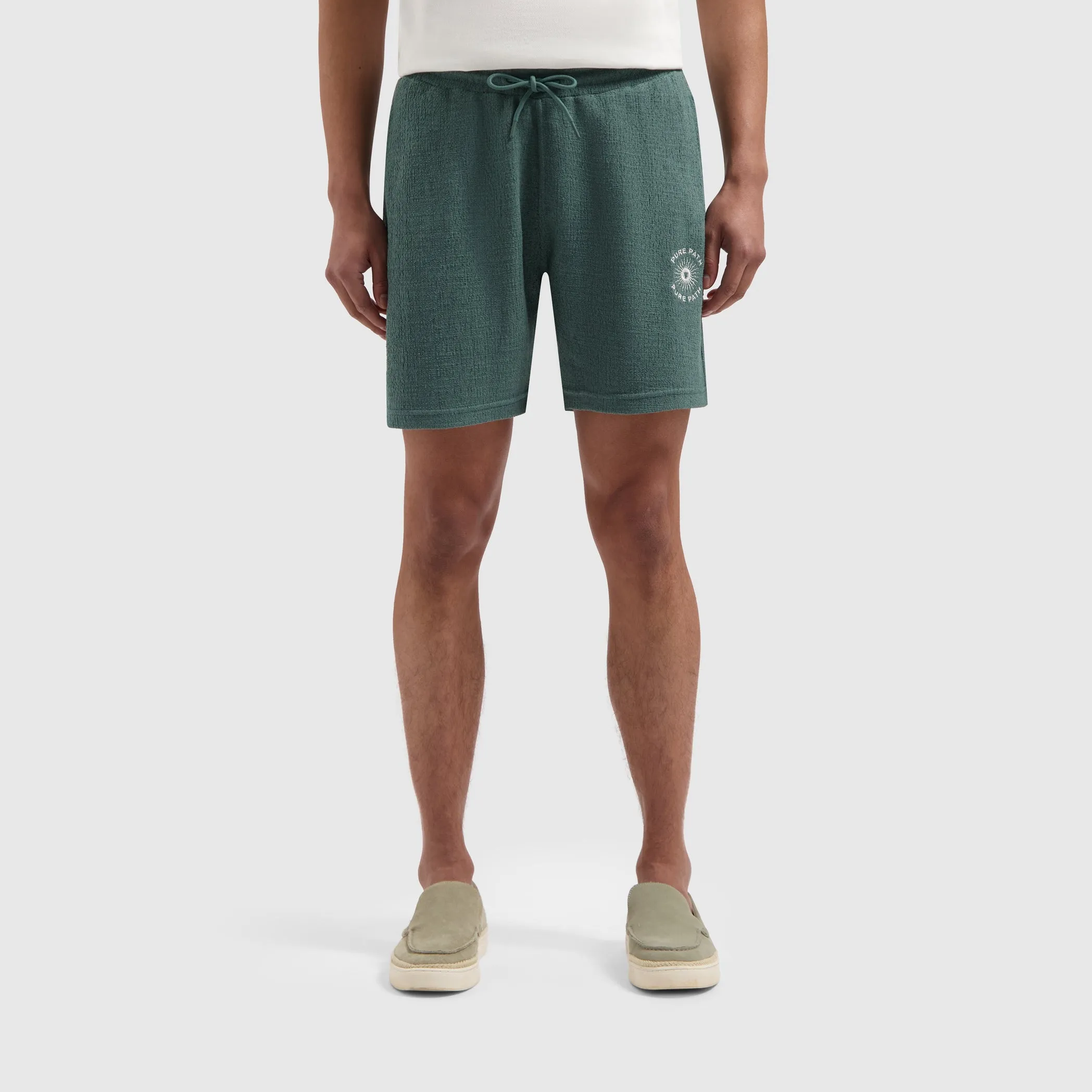 Bouclé Sweat Shorts | Faded Green