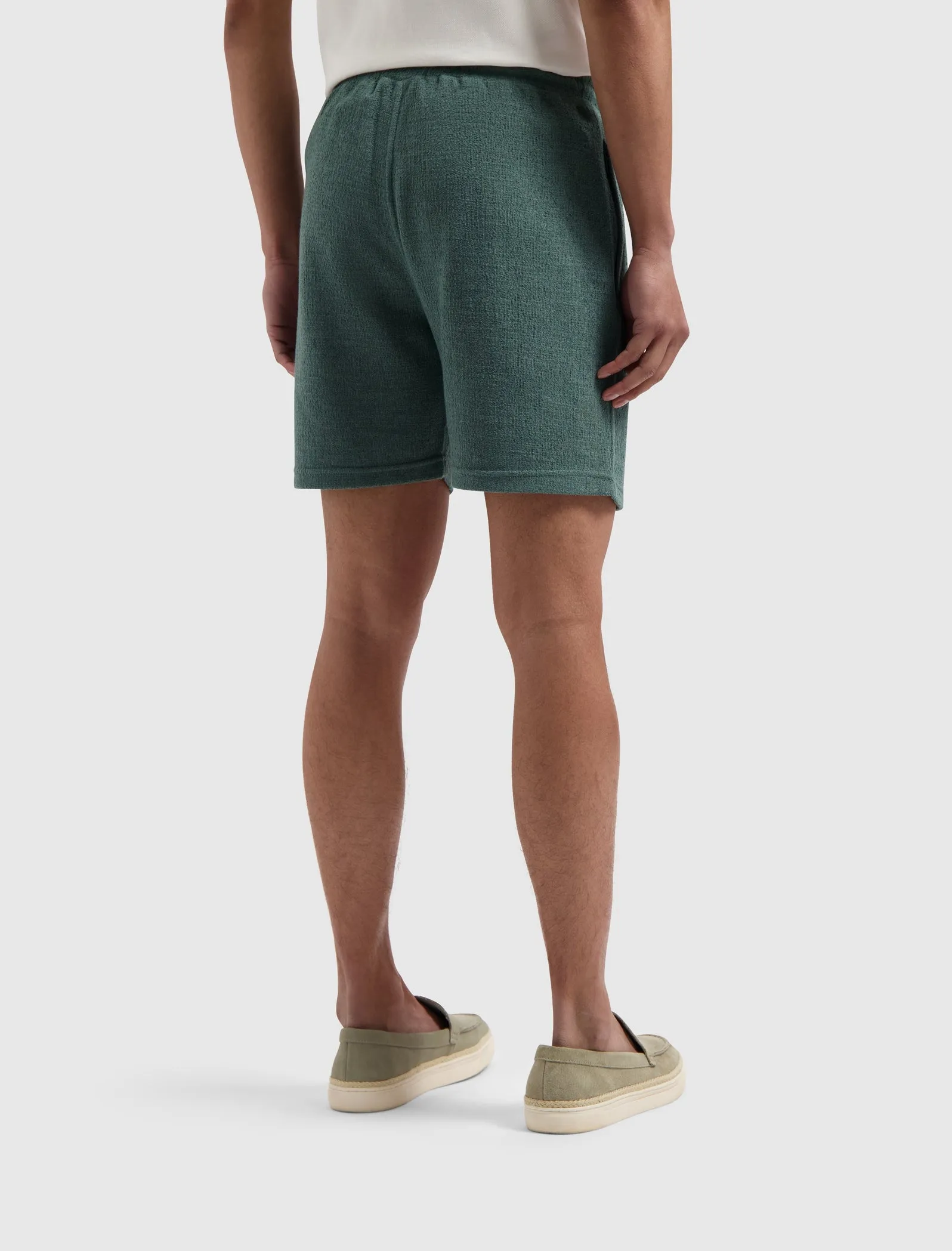 Bouclé Sweat Shorts | Faded Green