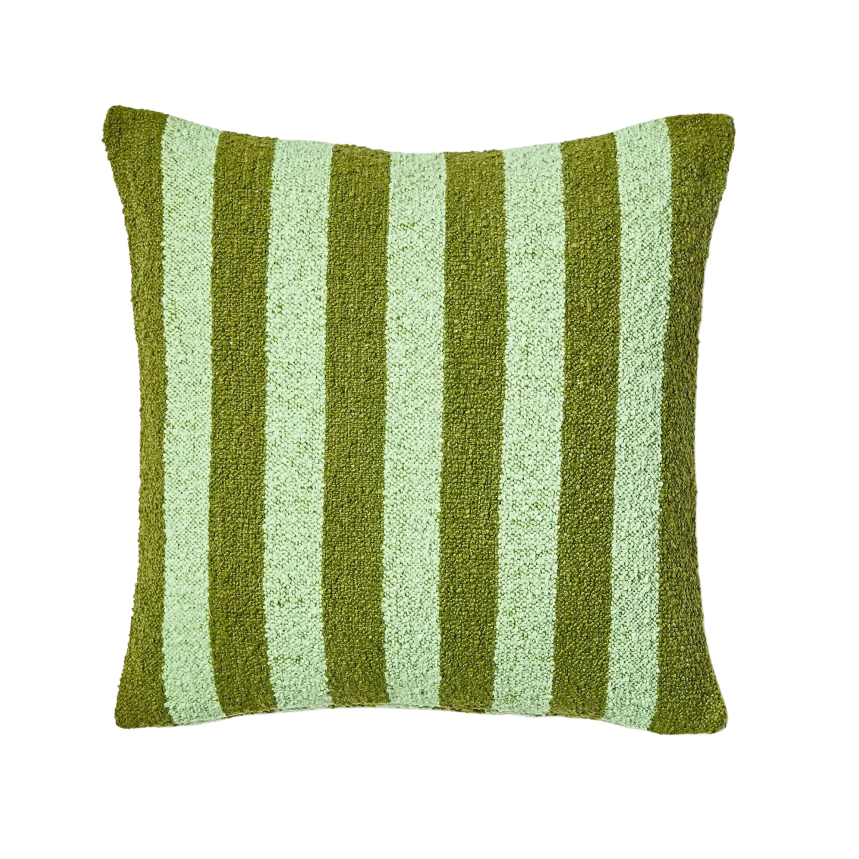 Boucle Stripe Cushion - Olive