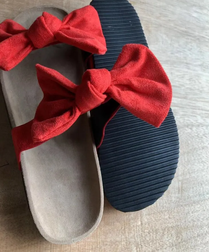 Bow flat slipper