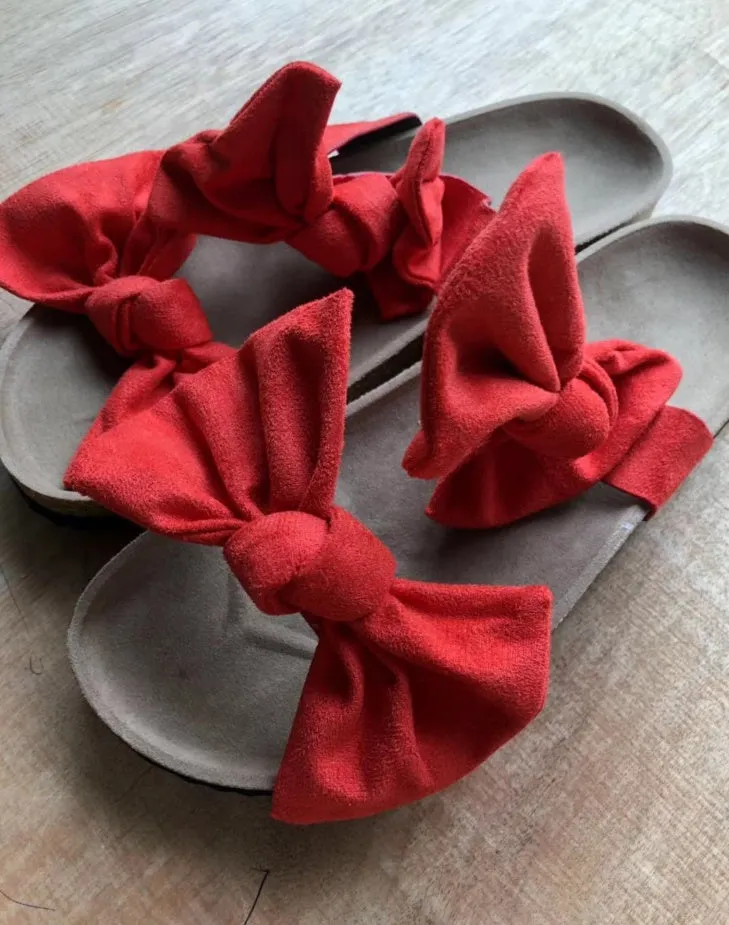 Bow flat slipper