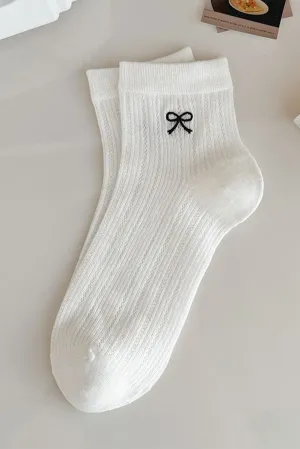 Bow Knot Cotton Ankle Socks