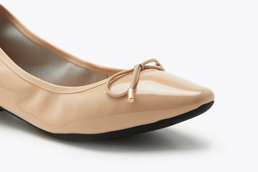 Bow Nude Flat Ballerina