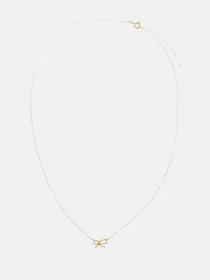 Bow Tie Pendant Necklace 14K