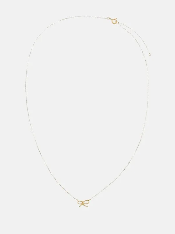 Bow Tie Pendant Necklace 14K