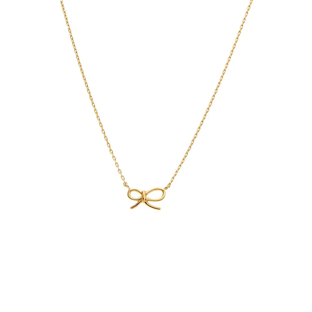 Bow Tie Pendant Necklace 14K