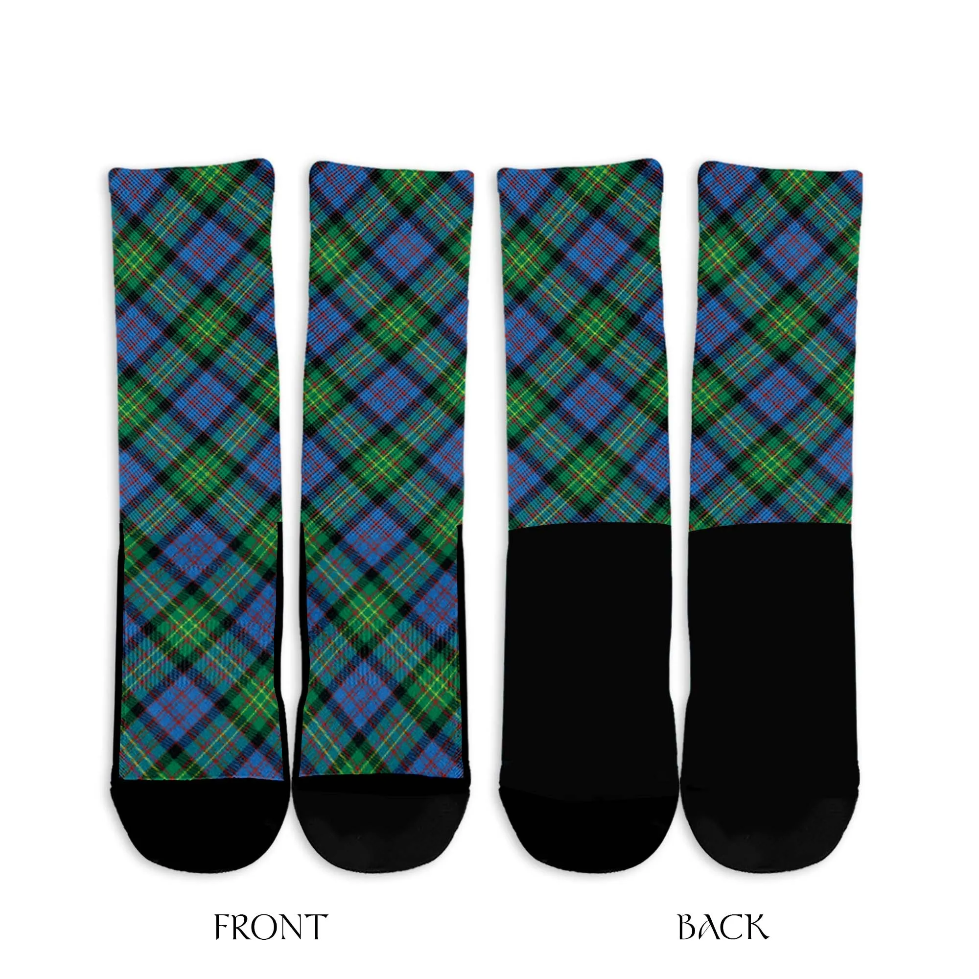 Bowie Ancient Tartan Crew Socks Cross Tartan Style