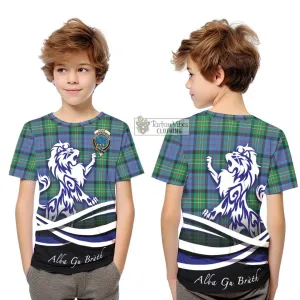 Bowie Ancient Tartan Kid T-Shirt with Alba Gu Brath Regal Lion Emblem