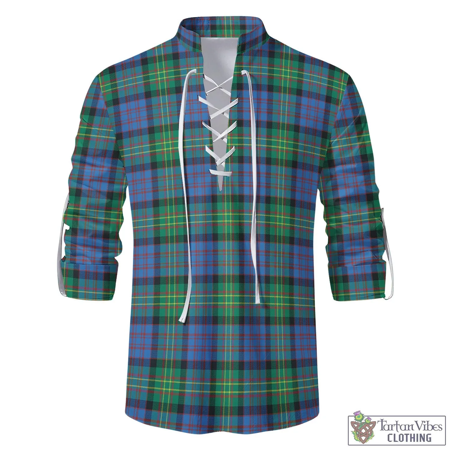 Bowie Ancient Tartan Men's Scottish Traditional Jacobite Ghillie Kilt Shirt