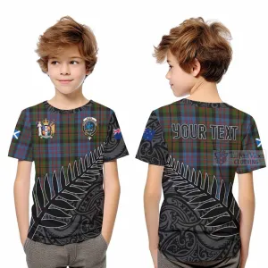 Bowie Crest Tartan Kid T-Shirt with New Zealand Silver Fern Half Style