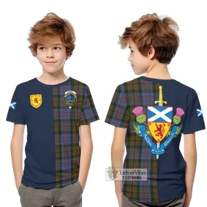 Bowie Tartan Kid T-Shirt Alba with Scottish Lion Royal Arm Half Style