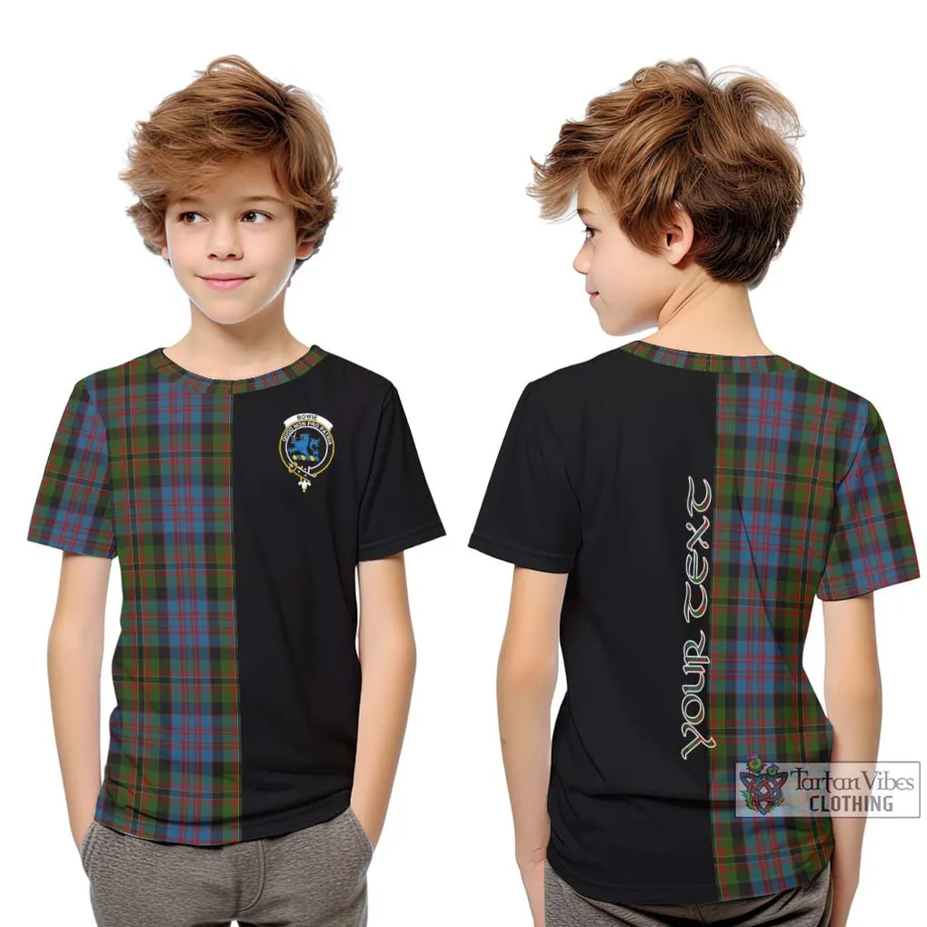 Bowie Tartan Kid T-Shirt with Family Crest and Half Of Me Style