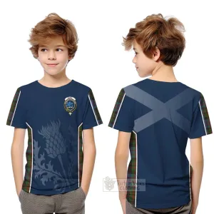 Bowie Tartan Kid T-Shirt with Family Crest and Scottish Thistle Vibes Sport Style