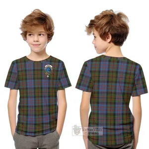 Bowie Tartan Kid T-Shirt with Family Crest