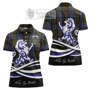 Bowie Tartan Women's Polo Shirt with Alba Gu Brath Regal Lion Emblem