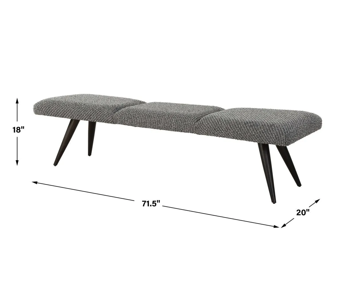 Bowtie Charcoal Fabric Bench