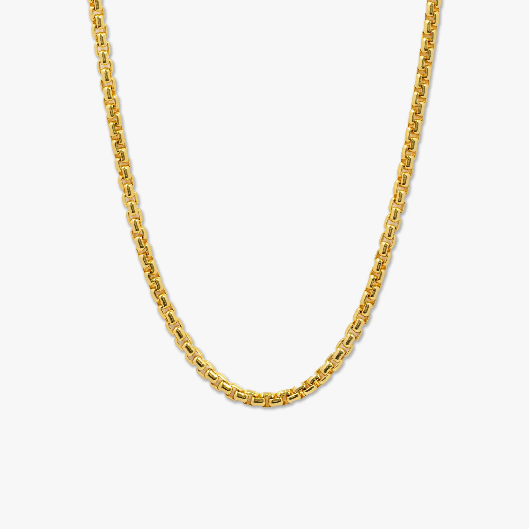 Box Chain Necklace In Yellow Gold Plated 1.5mm- Eco-Friendly