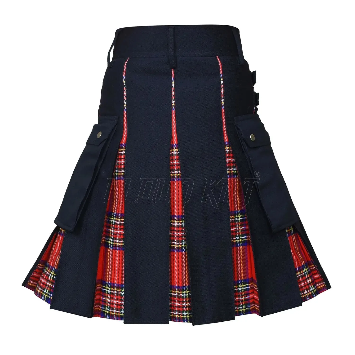 Box Pleated Tartan Hybrid Royal Stewart Utility Kilt