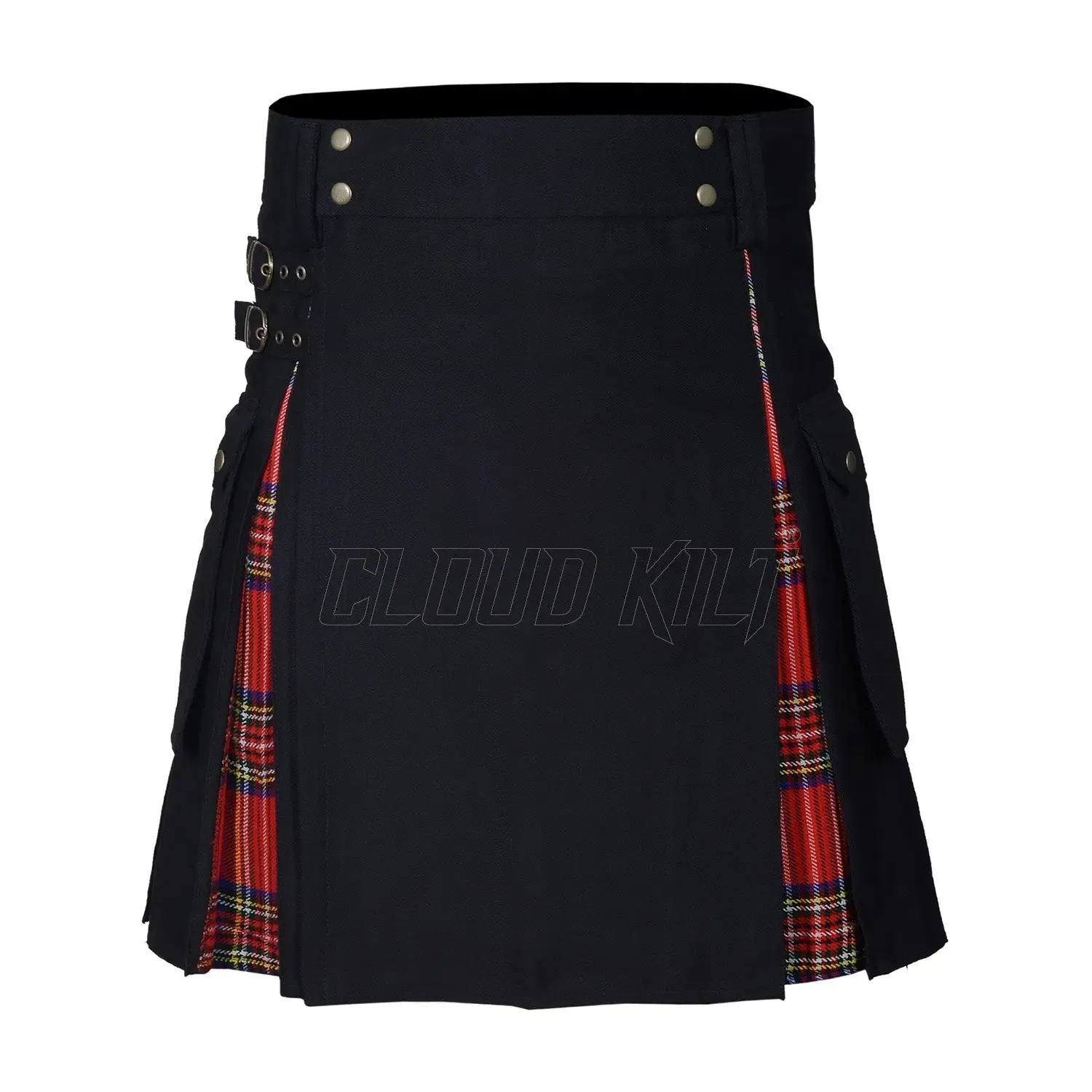 Box Pleated Tartan Hybrid Royal Stewart Utility Kilt