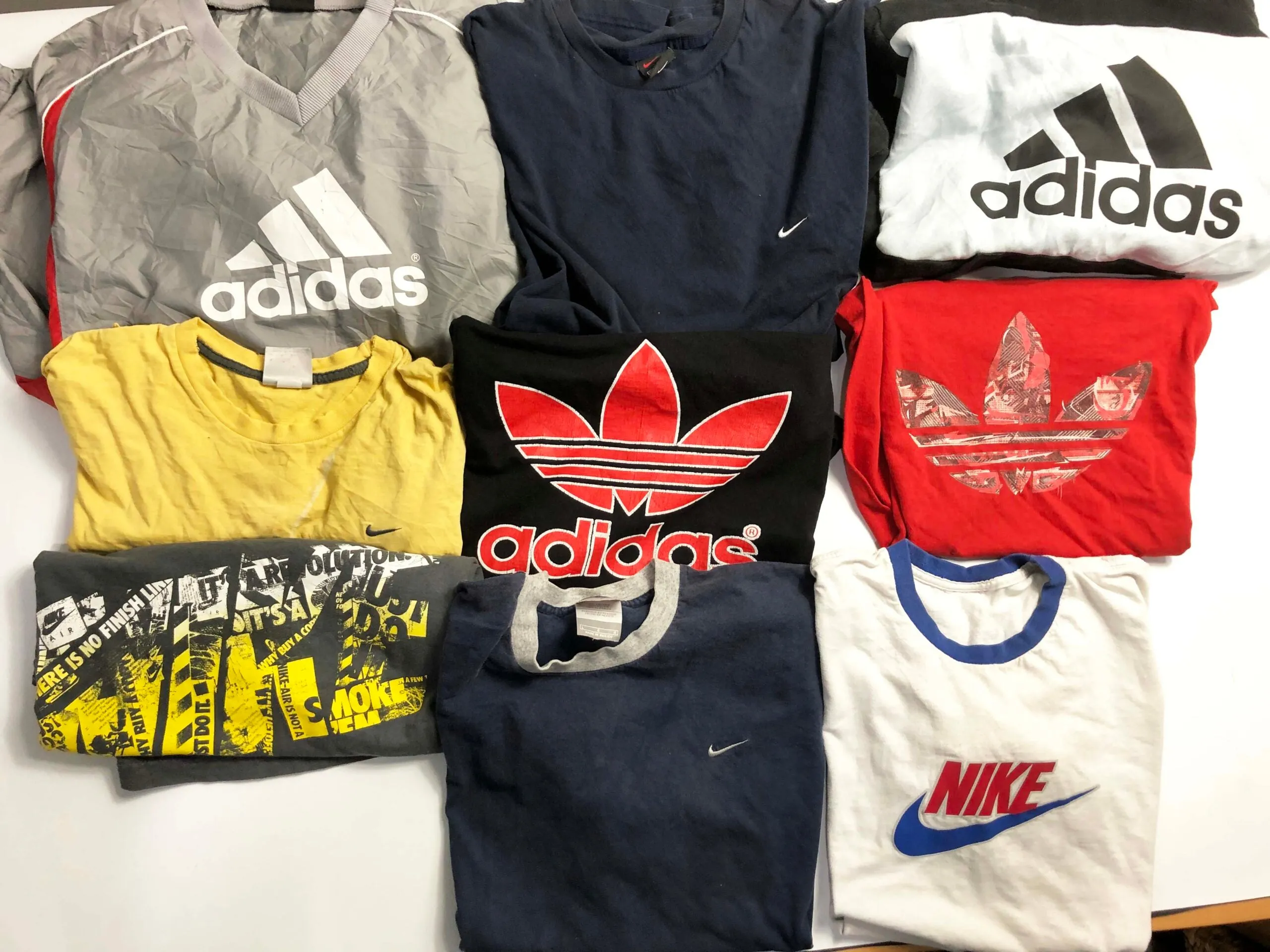 BOX64: Premium nike & adidas branded hoodies sweatshirts tees wholesale bundle- 9 piece