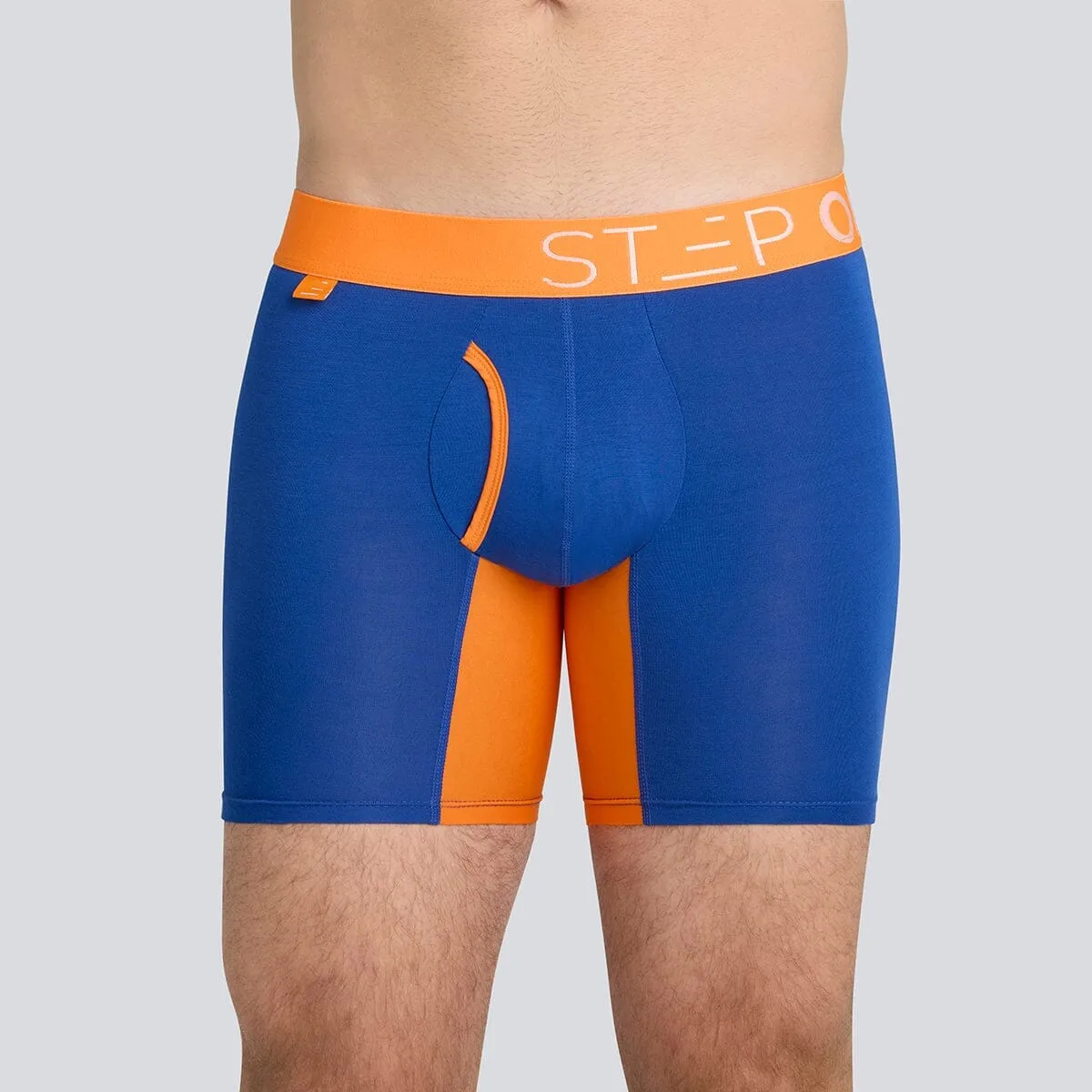 Boxer Brief Fly - Navy & Orange