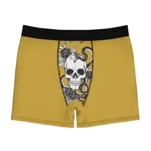 Boxer Men Briefs Skulls Mustard Yellow