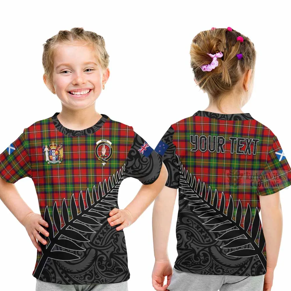 Boyd Crest Tartan Kid T-Shirt with New Zealand Silver Fern Half Style