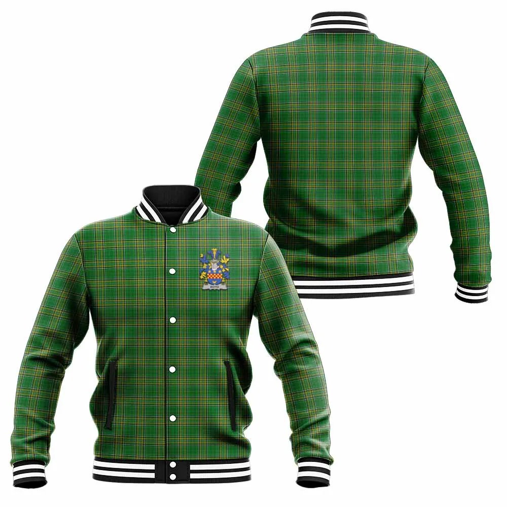 Boyd of Danson Irish Clan Tartan Baseball Jacket with Coat of Arms