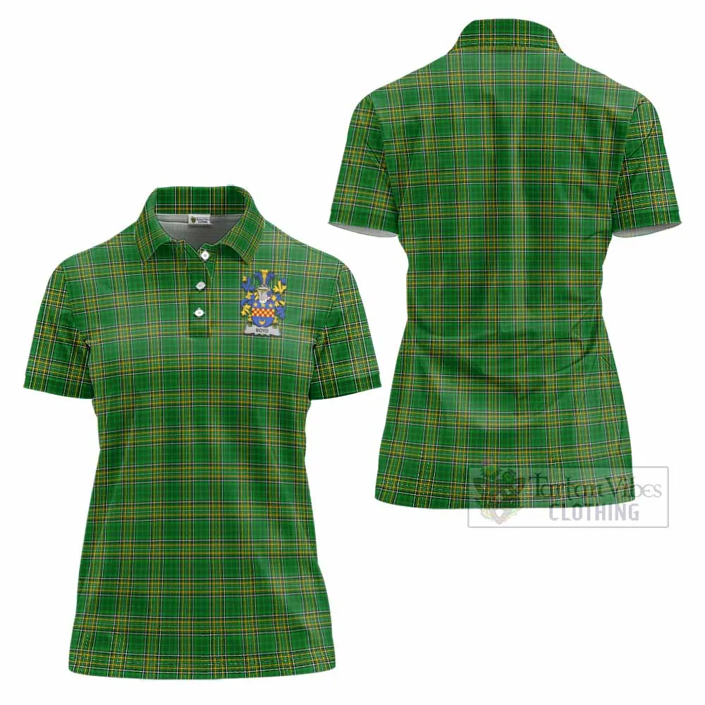 Boyd of Danson Irish Clan Tartan Women's Polo Shirt with Coat of Arms