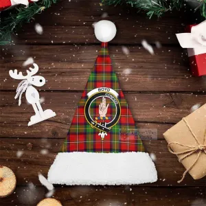 Boyd Tartan Christmas Santa Hats with Family Crest