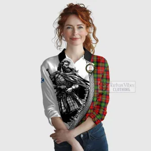 Boyd Tartan Clan Crest Women's Casual Shirt with Highlander Warrior Celtic Style