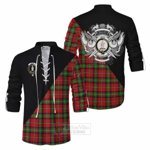 Boyd Tartan Ghillie Kilt Shirt with Family Crest and Military Logo Style