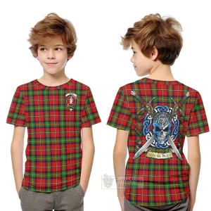 Boyd Tartan Kid T-Shirt with Family Crest Celtic Skull Style