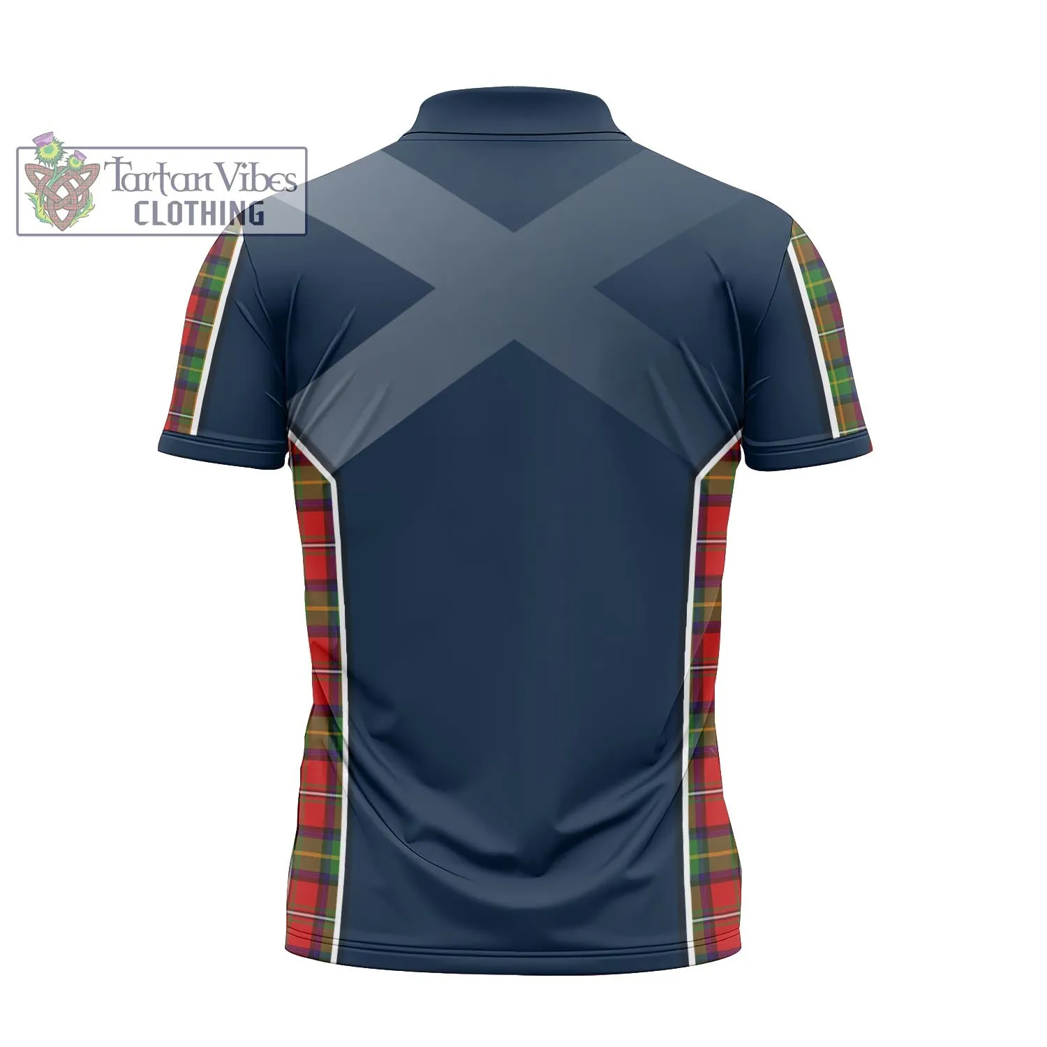 Boyd Tartan Zipper Polo Shirt with Family Crest and Scottish Thistle Vibes Sport Style