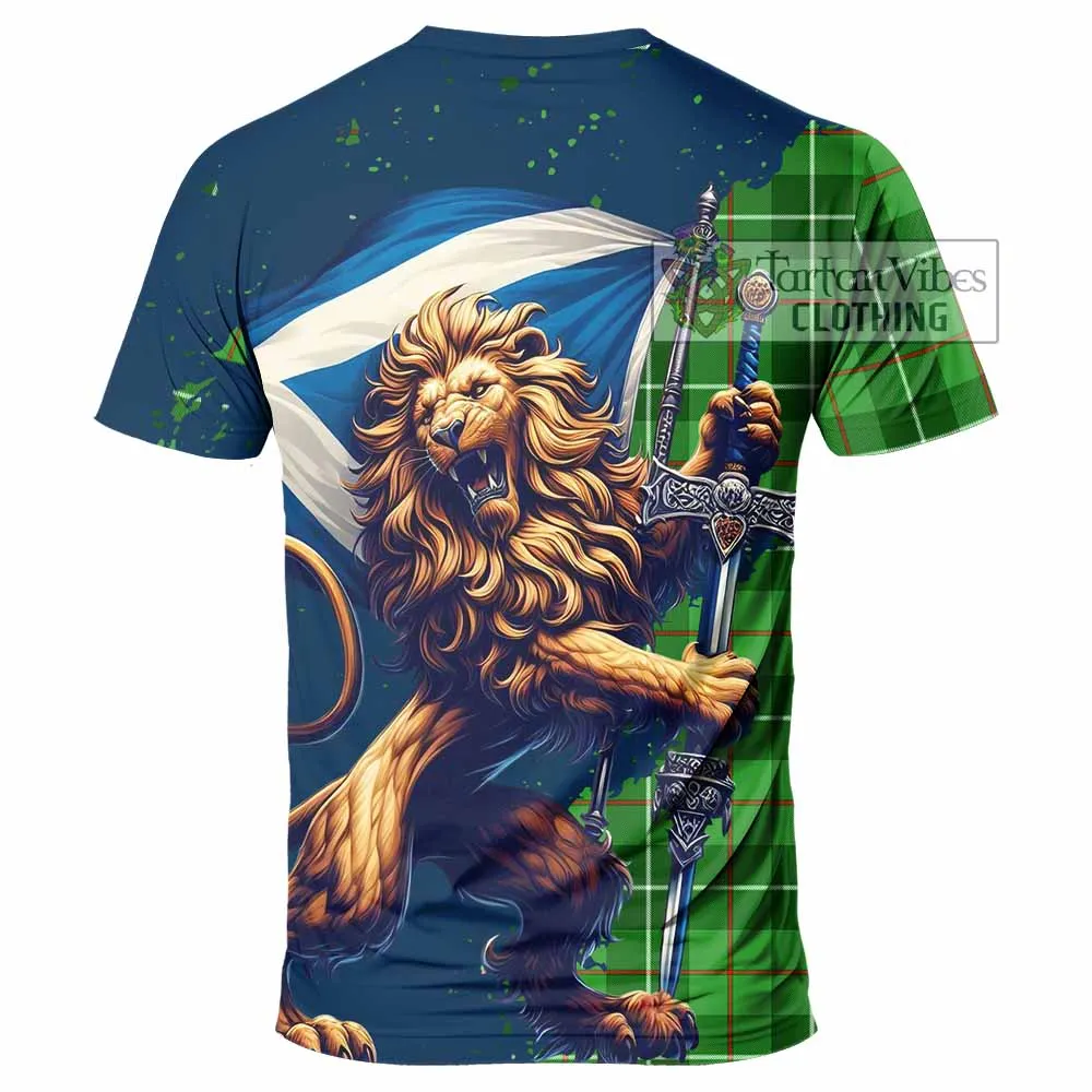 Boyle Tartan Family Crest T-Shirt with Scottish Majestic Lion