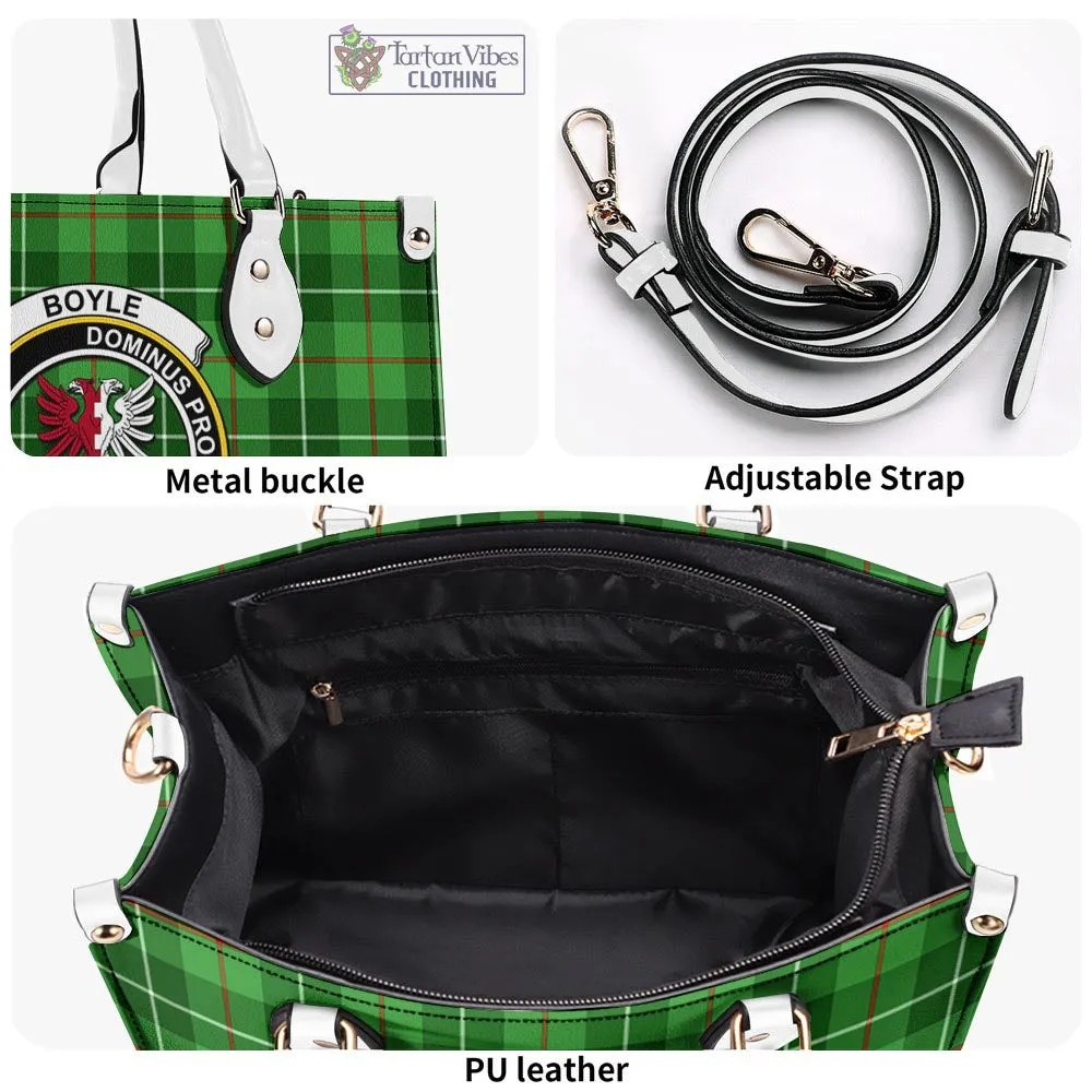 Boyle Tartan Luxury Leather Handbags with Family Crest