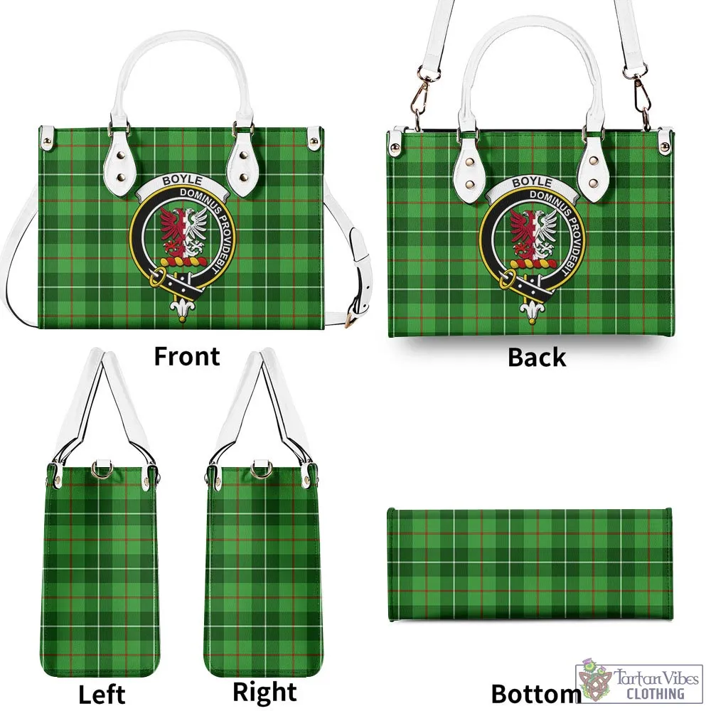 Boyle Tartan Luxury Leather Handbags with Family Crest