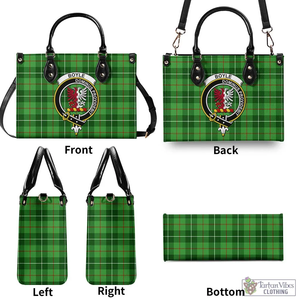 Boyle Tartan Luxury Leather Handbags with Family Crest