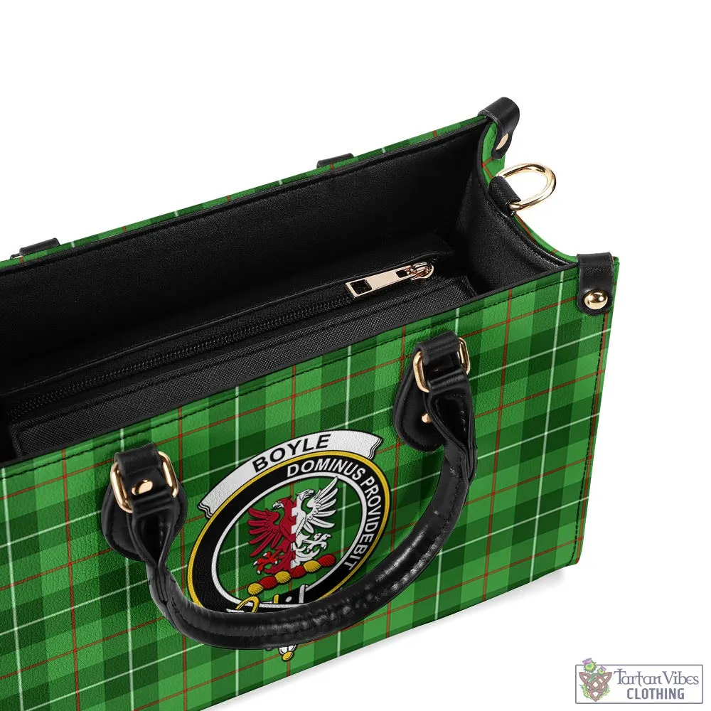 Boyle Tartan Luxury Leather Handbags with Family Crest