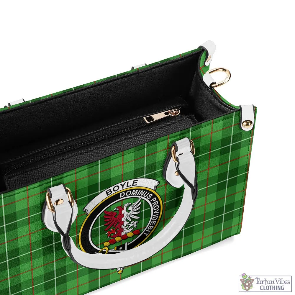 Boyle Tartan Luxury Leather Handbags with Family Crest