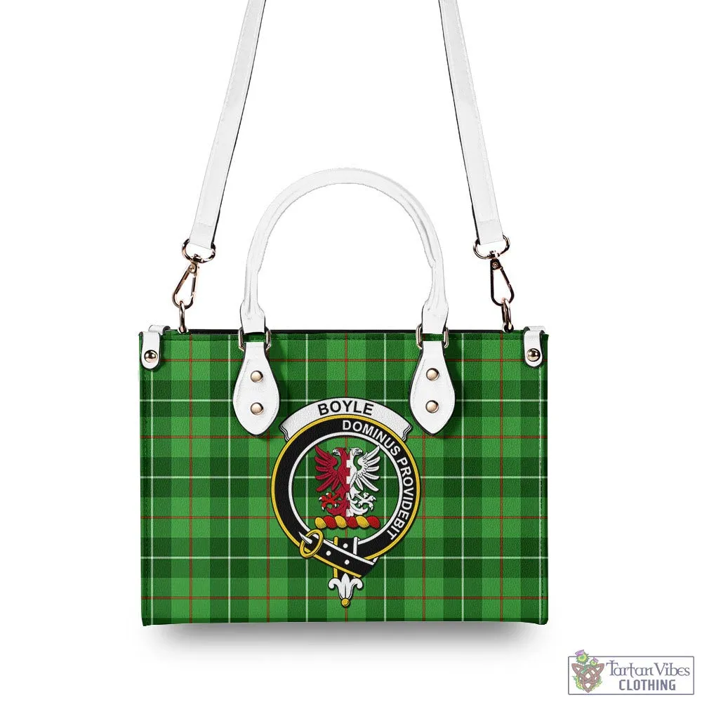 Boyle Tartan Luxury Leather Handbags with Family Crest