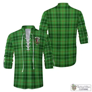 Boyle Tartan Men's Scottish Traditional Jacobite Ghillie Kilt Shirt with Family Crest