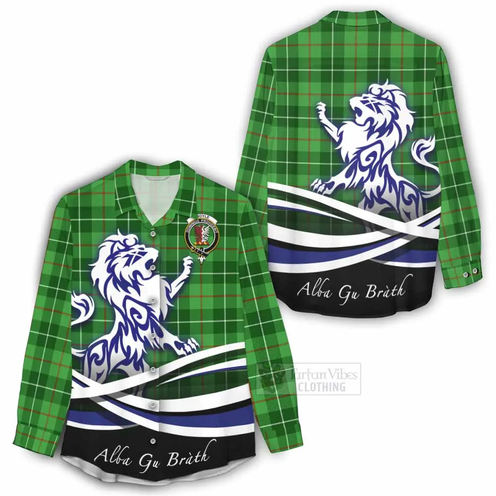 Boyle Tartan Women's Casual Shirt with Alba Gu Brath Regal Lion Emblem