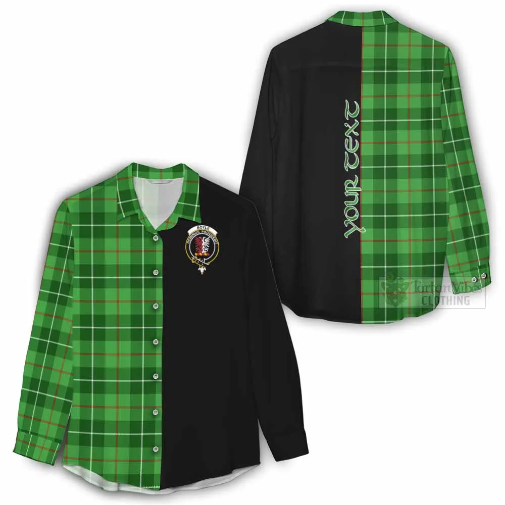 Boyle Tartan Women's Casual Shirt with Family Crest and Half Of Me Style