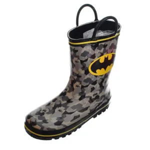 Boys Batman Grey and Black Rubber Rain Boots